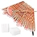 Produktbild Einhorn Makeup Pinsel Set, INTVN 20 Stücke Lidschatten Make Up Pinsel Set + 30 Stücke Weiß Make-Up Wattepads - Pulver Foundation Rouge Lidschatten Blending Pinsel