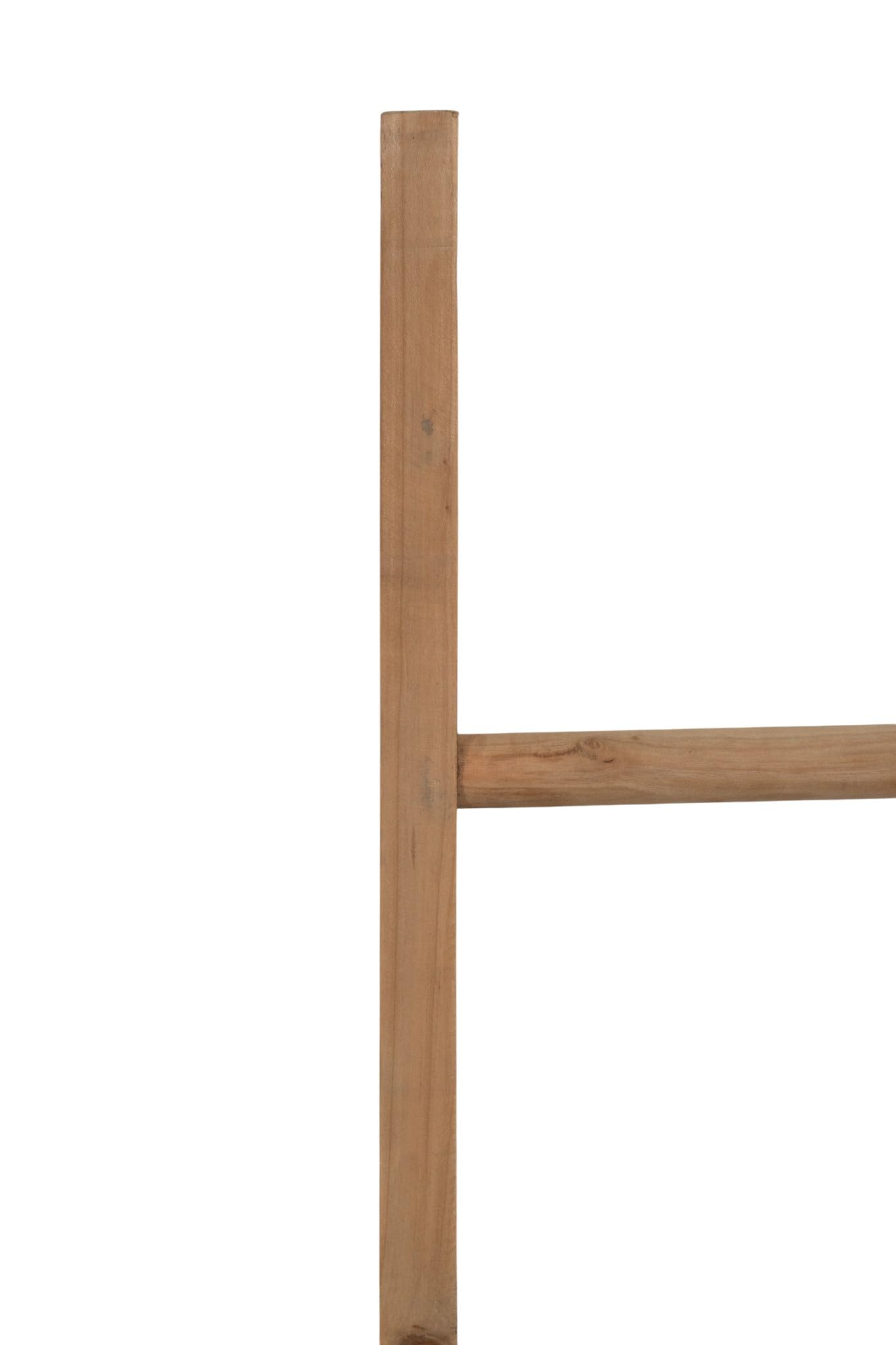 Biscottini Échelle de salle de bain 130 x 35 x 4 cm – Échelle décorative en bois – Porte-serviettes en bois – Porte-serviettes mural en métal et bambou