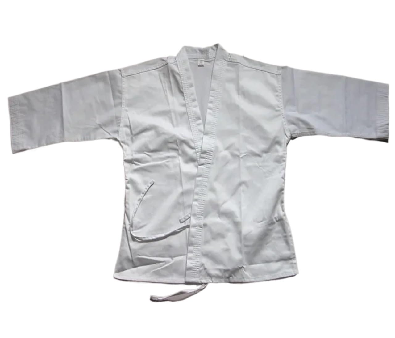 Paño del uniforme gi kimono kárate de la lona algodón 12 onzas for el adulto, correa blanca libre Para Hombres, Mujeres