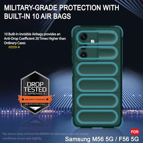 Image of TheGiftKart Liquid Silicon Back Cover Case for Samsung Galaxy M56 5G / F56 5G | Shockproof Military Grade Protection | Micro-Fibre Cloth On Inner Side | Anti-Slip Grip Back Cover Case (TPU, Green)