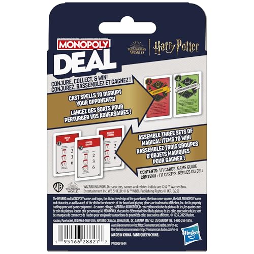 Monopoly Deal: Harry Potter Card Game | Family Games for Kids and Adults | Ages 8 and Up | 2 to 5 Players | 15 mins. | Travel Size - Image 14 thumbnail