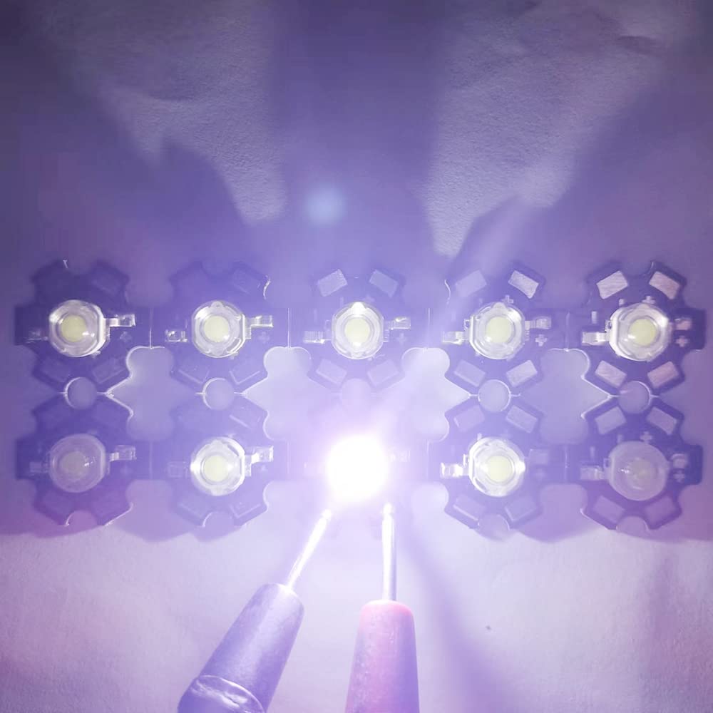 Lot de 10 puces LED haute puissance Blanc 3 W (30000-35000 K/600 mA - 700 mA/DC 3 V - 3,4 V) super lumineuse SMD COB Light Emetteur Components Diode 3 W Bulb Lamp Beads DIY Lighting