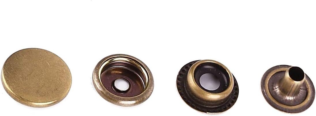 Trimming Shop 15mm Heavy Duty Bronze Large Press Studs For Caravan, DIY Arts Crafts, Leathercrafts, Four Parts Snap Fasteners, Iron, 20pcs