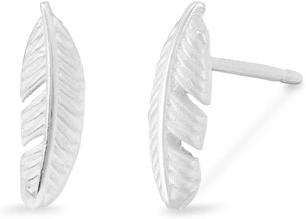 Boma Jewelry Sterling Silver Feather Stud Earrings
