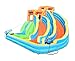 Sportspower Twin Peaks Splash and Slide with Water Cannons and Climbing Wall with Blower, Medium