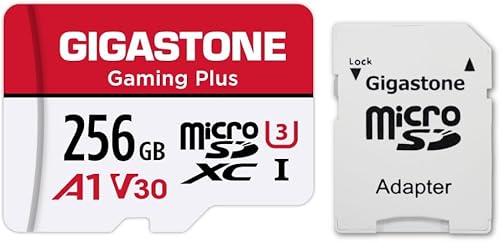 Gigastone Tarjeta Micro SD de 256 GB, Gaming Plus, tarjeta de memoria MicroSDXC para Nintendo-Switch, Steam Deck, grabación de video 4K, UHS-I A1 U3