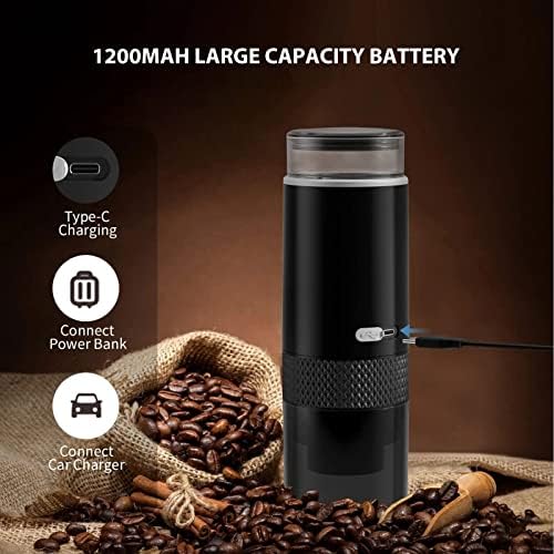 Diydeg Portable Espresso Machine, Travel Maker Compatible for Capsules Ground Coffee, Handheld Coffee Maker Manually Operated for Camping Hiking Car Office
