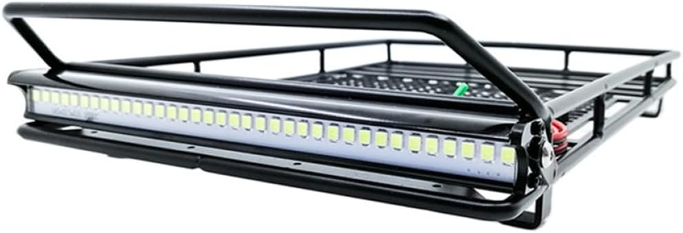 1:10 Car Luggage Bracket Roof Rack with LED Light for Crawler Cars Universal Storage Solution for RC Vehicles