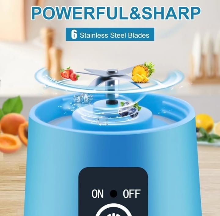 Image of USB Rechargeable, Portable, Easy-to-use, Blender with a Sporty Look (best for Milk-Shakes, Smoothies, Whey-Protein, & Wet blending) (1, Multicolor, 25, Watts)