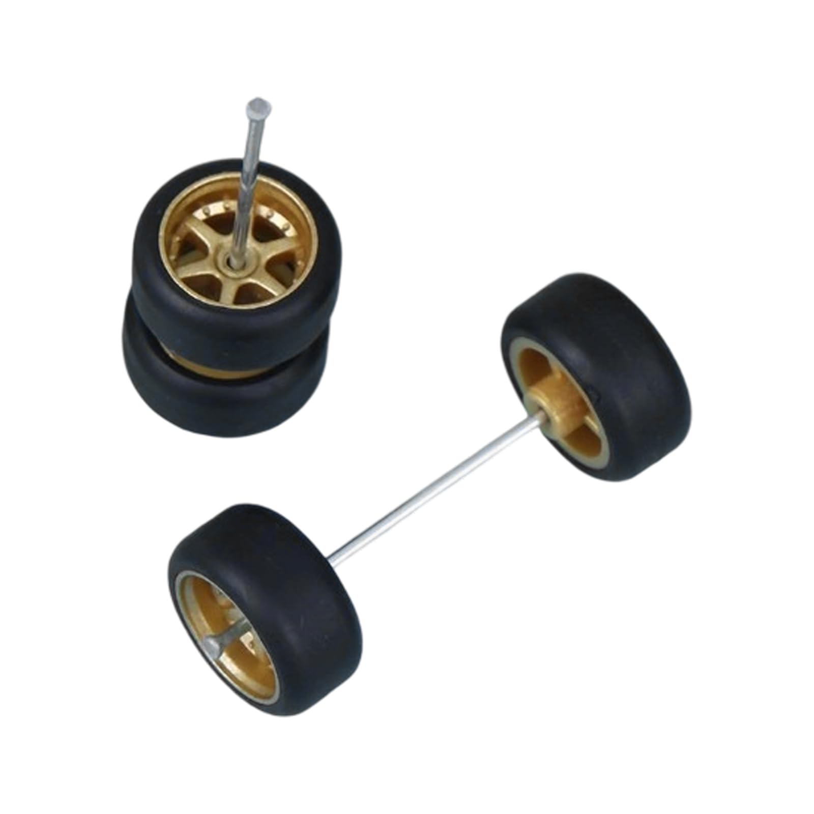 Pack of 4 1/64 Scale Remote Control Car Wheels with Diecast Model Truck Upgrade Axles : Toys & Games