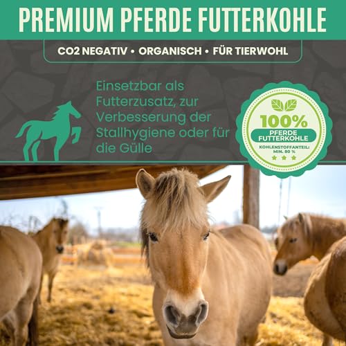 C44-Zittau Premium Futterkohle 0-3 mm für Pferde – 100% natürlicher Futtermittelzusatz für Verdauung, Stallhygiene, Geruchsbindung, Güllequalität & Darmflora – Made in Germany (10L)