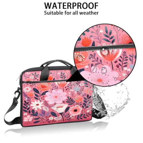 Bolso para laptop estampado floral abstracto 15 pulgadas miniatura 3