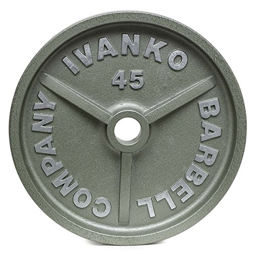Placas olímpicas cinza martelado usinadas Ivanko Par de 20 kg