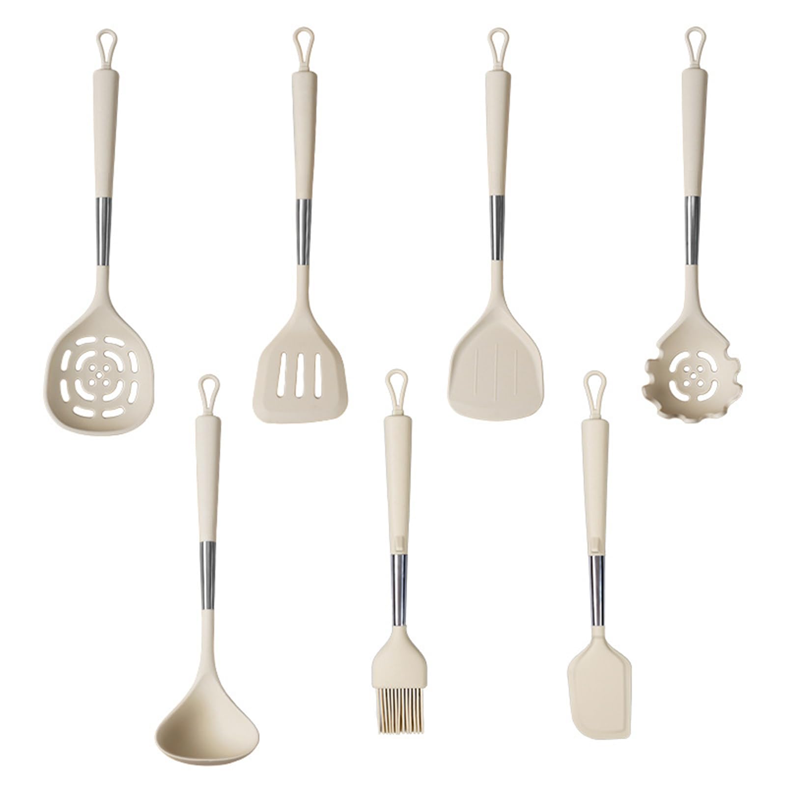 Set Di Pentole in Silicone Da 7 Pezzi, Set Di Utensili Da Cucina in Silicone Resistente Al Calore, Antiaderente, Antigraffio, Senza BPA, Lavabile in Lavastoviglie