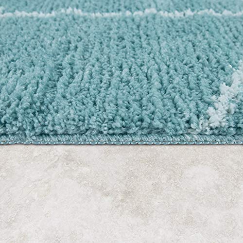 Paco Home Badematte Badteppich Teppich Badezimmer Badvorleger Duschvorleger Skandinavisches Muster Waschbar rutschfest… – Bild 3