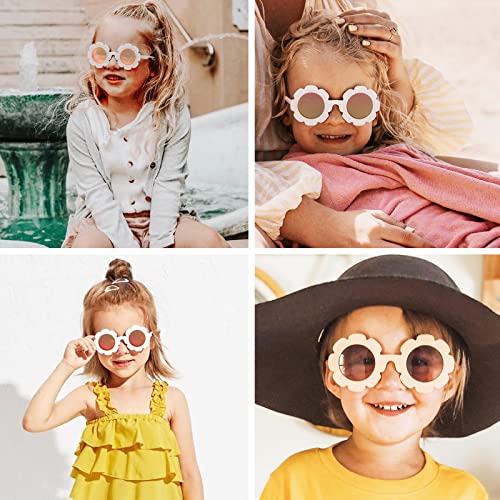 SCVGVER Cute Flower Polarized Sunglasses for Kids Girls &Boys Toddler Infant Round Sunglasses UV400 Protection Age 1-123