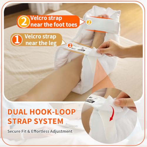 Image of 2 Pcs - Single Person Use -Heel Protectors for Pressure Sores & Foot Pain Relief, Open Heel Design,Reusable Foot Pillow for Bed Sores, Ulcers & Injury (Universal Fit)