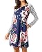 ROOSEY Women's Beach Floral Shift Dress V Neck Cold Shoulder Open Sleeves Tunic