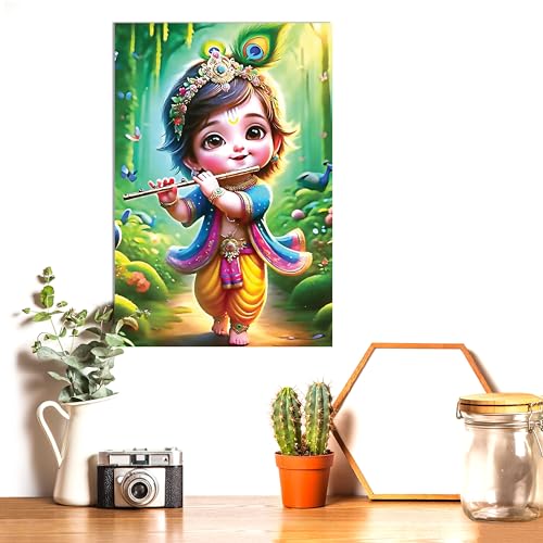Image of Twinster Bal krishna Posters Photo for Pregnant Women, Baby Poster Self Adhesive (Size 45 cm by 30 cm) Pack of 1 (Design 3)