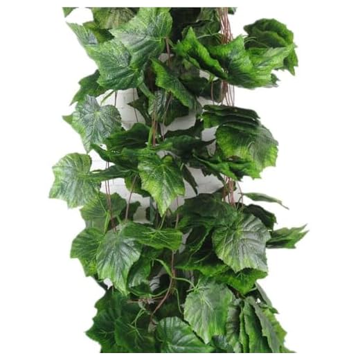 Meiliy 8 Ft 5pcs Artificial Greenery Ivy Vine Plants Foliage Grape Leaves Vine Simulation Flowers Vine Garland for Home Room Garden Wedding Outside Decoration