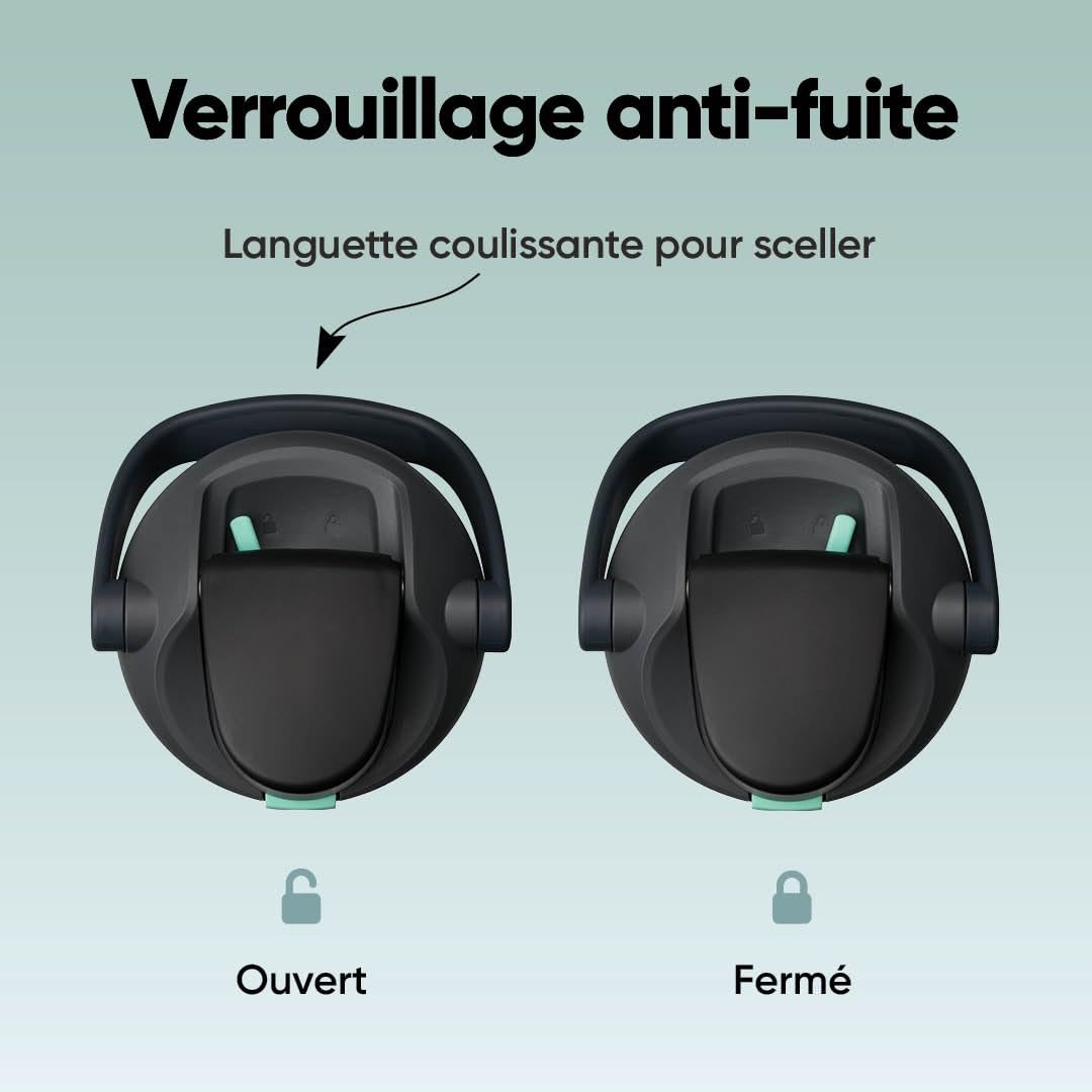 Owala FreeSip Sway gourde isotherme en acier inoxydable, avec bec 2‑en‑1, 1185ml, paille intégrée et poignée arceau, conçue pour les voyages, l’école et le sport, sans BPA, étanche, Foggy Tide