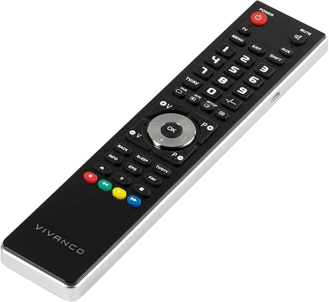 Vivanco 37600 Botones Negro - Mando a Distancia (DTC, DTT, DTV, DVD/BLU-Ray, DVDR-HDD, DVR, Sistema de Cine en casa, PC, Sat, STB, TV, Receptor de..., Botones, Negro)