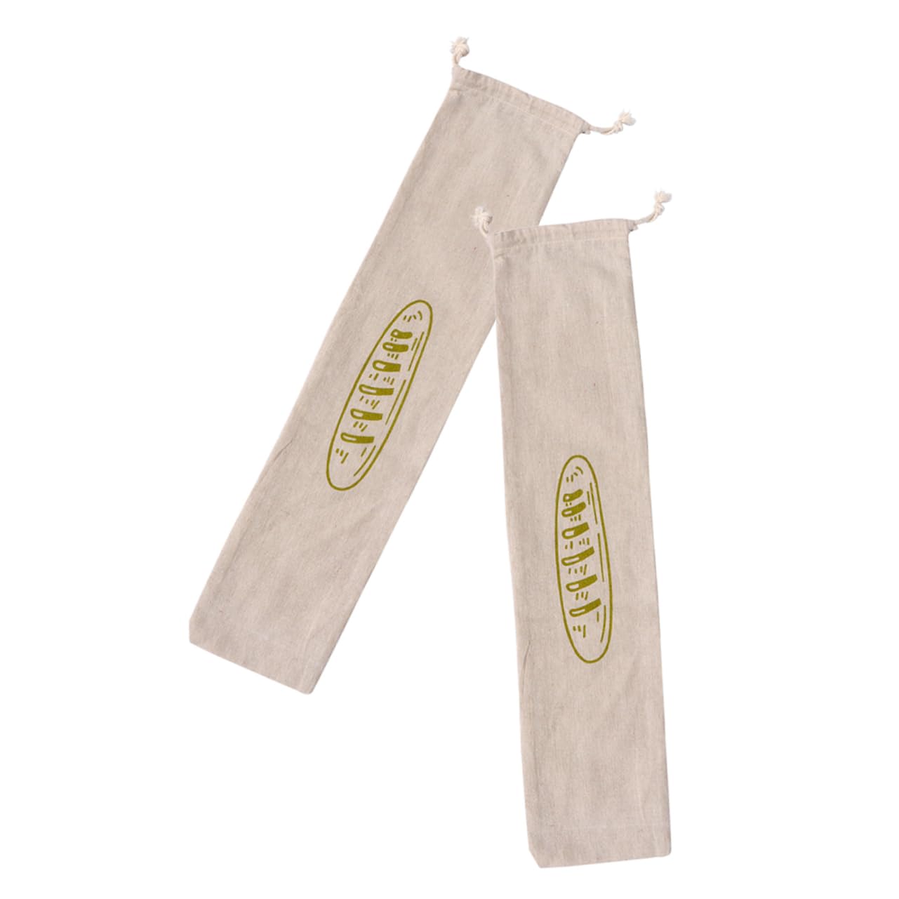 Bolsa de pan de lino y algodón reutilizable saco de tela con cordón para guardar pan 2 piezas