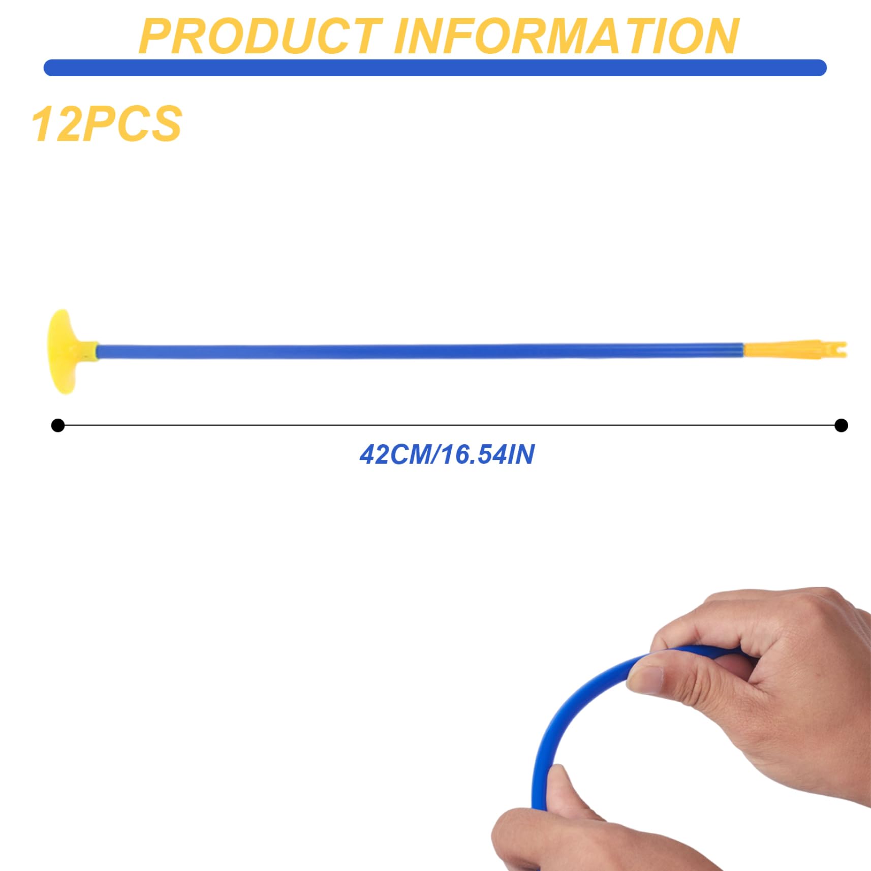 12 pièces flèches à Ventouse de 16, 54 Pouces, flèches de Remplacement pour Enfants Accessoires Jouets tir à l'arc pour Enfants légers et réutilisables Bien équilibrés Bleu