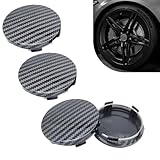 Diamall 4-Pack Carbon Fiber Wheel Center Caps – ABS Rust-Proof Snap-in Hub Caps for Rims - OD 2.36