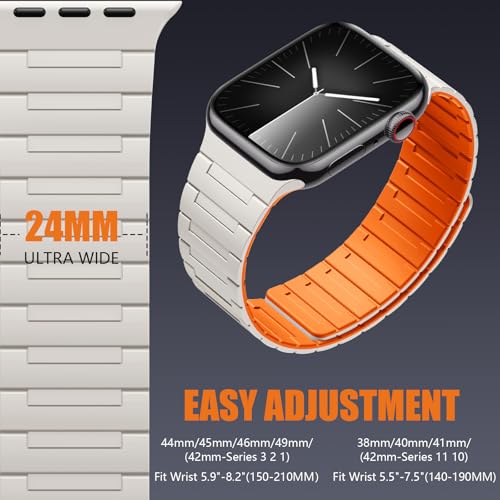 Image of SNBLK Magnetic Watchband Compatible with Apple Watch for Men 44mm 45mm 46mm 49mm 42mm 41mm 40mm 38mm Women, Silicone Sport Strong Magnet Strap for iWatch Series 11 Ultra 3 Ultra 2 Se 10 9 8 7 6 5 4 1