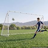 VEVOR Porta da Calcio 3,66 x 1,83 m Gabbia in Ferro con Rete in PE Bianca