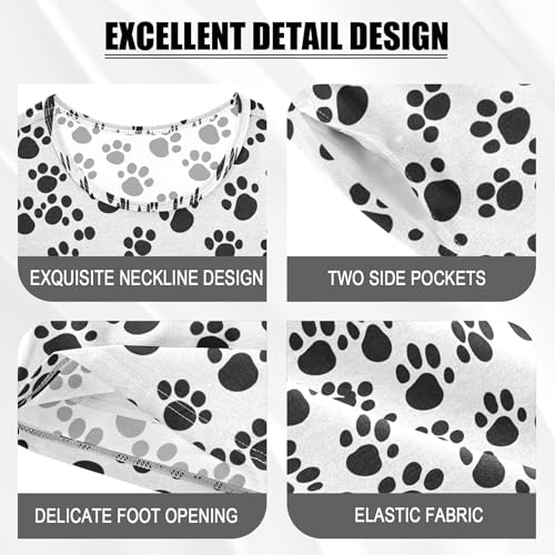 Cat Paw Print Pajama Set Pajamas Sleepwear Nightwear Loungewear Clothes Set B04028334