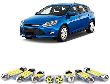 LED Interior Dome Map Vanity Mirror Light Kit, for Ford Focus MK1 MK2 MK3 1998-2016 2017 2018 Vehicle Car Ceiling Bulbs