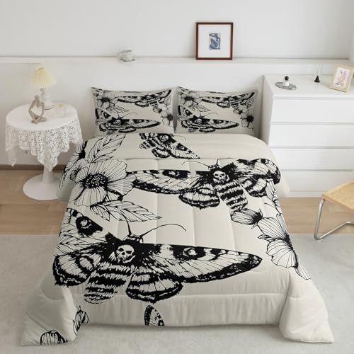 Image of Feelyou Gothic Skull Bedding Set Full Size for Kids Teens Adults