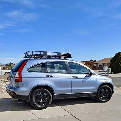 Roof Rack Cargo Basket, Universal Car Top Carrier Rack Adjustable Length 43/64 inches Anti-Rust Car Top Luggage Holder Carrier Basket 150lb with Removable Extension Kit Wind Fairing - Thumbnail 2