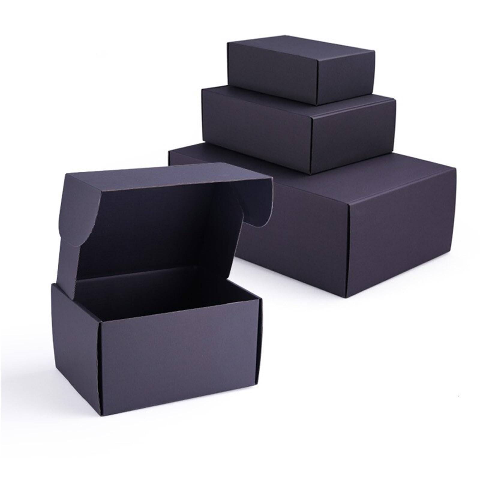 Caja de cartón negra Extra dura, caja embalaje papel corrugado grueso for envío comercial, 10 Uds para Embalaje y Correo(15x10x6cm)