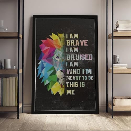 Toile lion arc-en-ciel 40,6 x 61 cm au design artistique moderne et épuré - 4
