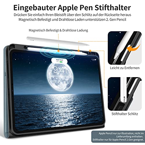 Coque iPad Pro 12.9 6ème génération protection intégrale étui bleu