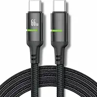 Cabo USB-C Tipo C 66w Trançado De Nylon Preto Compativel com Iphone 15,15 Pro/Max, Compativel iphone16,16 Pro/Max IOS/Android Certificado Premium Reforçado