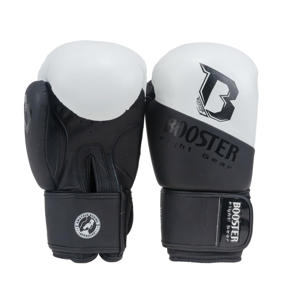 Booster - Guanti da boxe - Thunder Series 1 - Nero/Bianco - 12 oz
