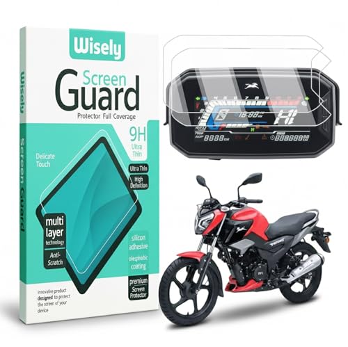 Image of Wisely Pack 2 - Premium Screen Guard for TVS Raider 125 SSE - IGO - SPLIT & SINGLE SEAT Bike - Display Digital Meter Protector - HD Clear, Full Cover - Easy Installation Kit - Raider Accessories