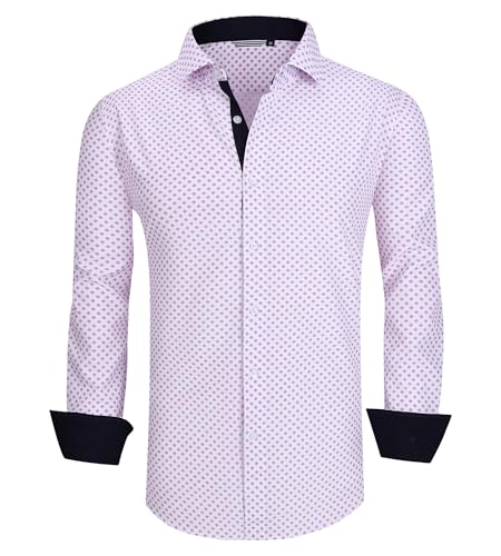 Alex Vando Mens Printed Dress Shirts Long Sleeve Regular Fit Button Down Shirt