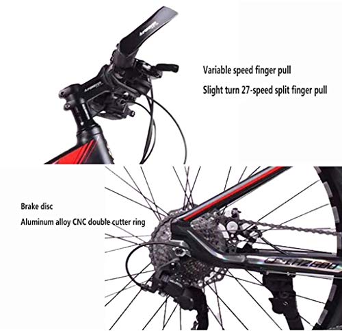 FEFCK Mountainbike Fahrräder 26-Zoll-Aluminiumlegierung 27-Gang Student Adult City Road Heimtrainer, Hydraulische Verriegelung Vorderradgabel Und Versteckter Designrahmen MTB – Bild 4