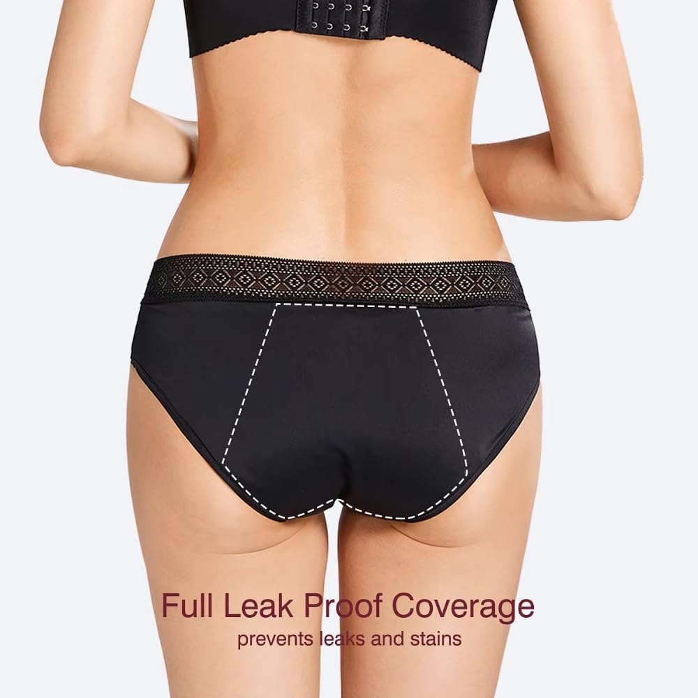 Braguitas Menstruales Absorbentes para El Período de Flujo Abundante Bragas Posparto A Prueba de Fugas Ropa Interior deportiva Protectora Kit de Inicio para Niñas Adolescentes Bragas Transpirab
