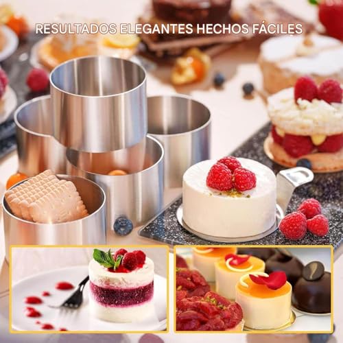 Anillos de hornear antiadherentes de 7.6 cm para mousse y repostería perfecta 6