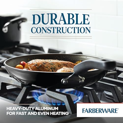 Farberware Cookstart Aluminum DiamondMax Nonstick Cookware Set, Kitchen Essentials, 15-Piece, Black by Farberware - Image 5