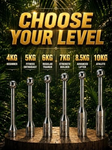 Image of Adjustable Steel Clubbell 4.5-10 KG (6-in-1), Indian Club for Strength Training, Shoulder Mobility, Grip Strength, Full Body Workout, Non-Slip Knurled Handle
