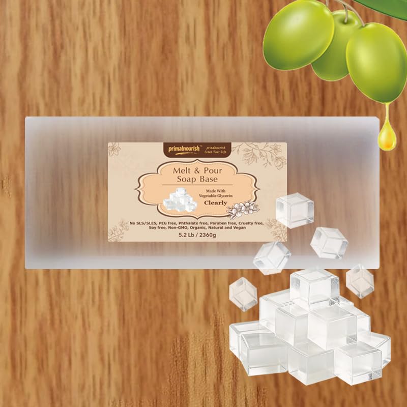 Clear Soap Base, Melt And Pour Soap Base, Glycerin Soap Base, Vegetable, Easy To Cut, Soap Base For Soap Making, 5.2lb,Unscented