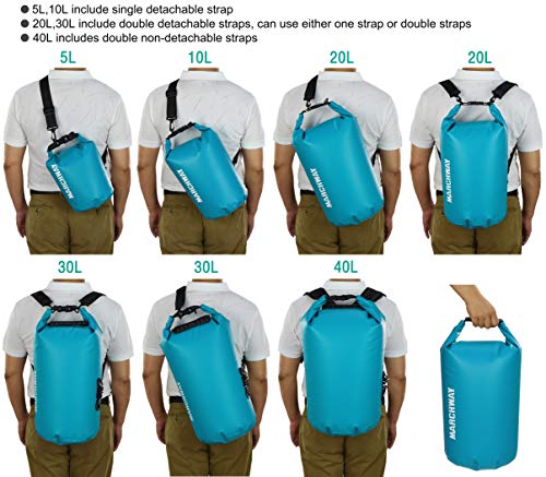 Marchway Floating Waterproof Dry Bag 5L/10L/20L/30L/40L, Roll Top Sack Keeps Gear Dry For Kayaking, Rafting, Boating, Swimming, Camping, Hiking, Beach, Fishing (Teal, 10L) #TOP2