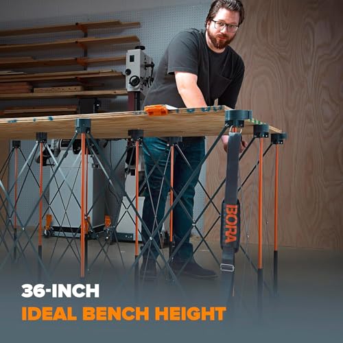 Image of BORA Centipede 4x8 Foot Portable Work Bench Folding Work Table for Garage